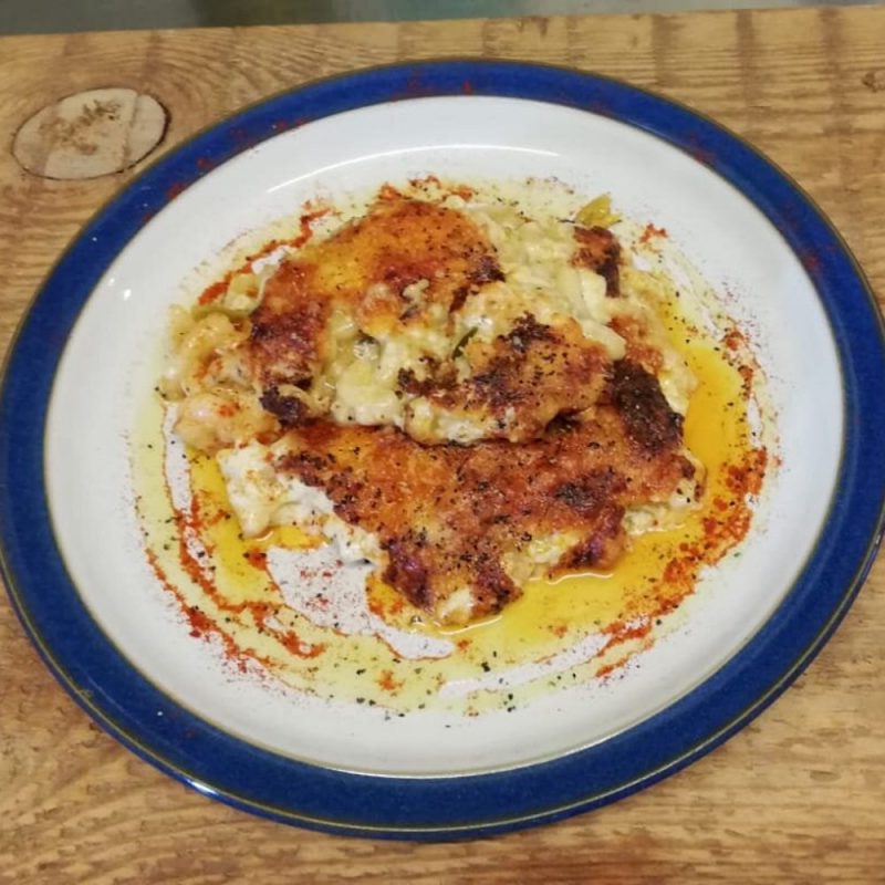 Any Fish Creamy garlic shrimp and Chorizo Mac 'n' Cheese